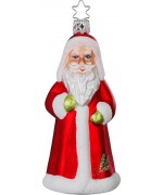 NEW - Inge Glas Glass Ornament - Happy Santa